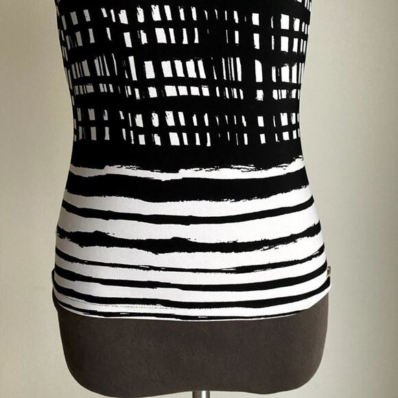 Calvin Klein Black and White Checkered Blouse - Picture 3 of 8